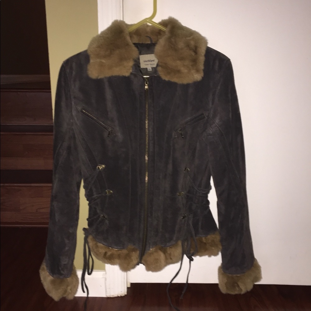 Conbipel Vera Pelle Suede and Rabbit Fur Coat